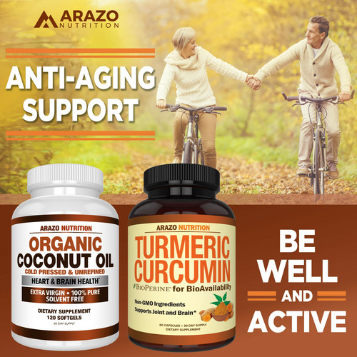 Suplemento Arazo Nutrition Óleo De Coco Orgânico 2000mg 120 - Imagem 6