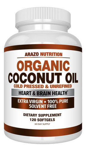 Suplemento Arazo Nutrition Óleo De Coco Orgânico 2000mg 120