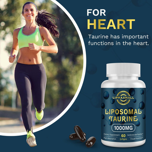 Suplemento De Taurina Lipossômica 1000mg Aminoácido De Alta - Imagem 3