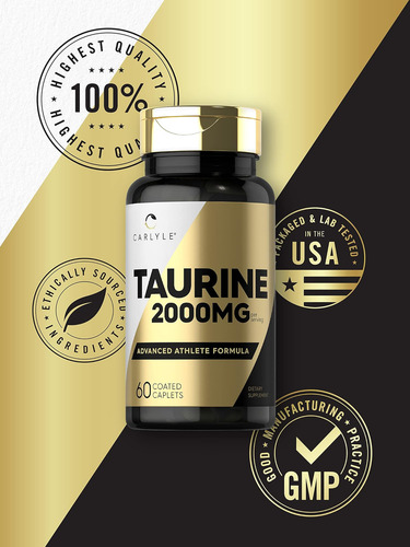 Suplemento De Taurina Carlyle 2000mg 60 Caplets Vegeta - Imagem 5