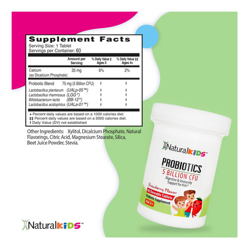 Naturalkids Kids Probióticos Mastigáveis ??para Saúde Digest - Imagem 2