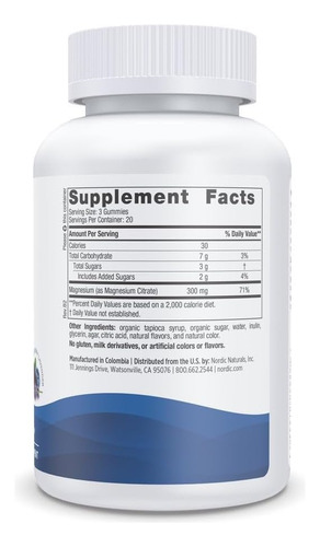 Gomas De Magnésio Nordic Naturals Para Adultos Sabor A Y - Imagem 2