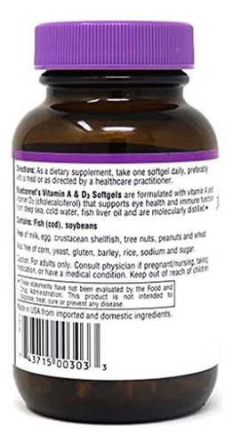 Bluebonnet Vitamina A E D3 25.000 Ui Suplemento Diário - Imagem 9