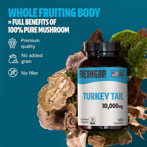 Freshcap Mushrooms Suplemento De Cogumelos De Cauda De Peru - Imagem 5