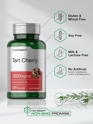 Cápsulas De Extrato De Cereja Azeda Horbäach 3600 Mg Porção - Imagem 5