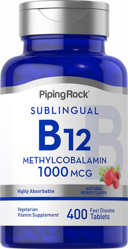 Vitamina B-12/ Piping Rock/ 400 Comprimidos Sublinguais