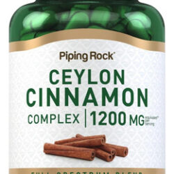 Cápsulas De Complexo De Canela De Ceilão Piping Rock 1200 Mg