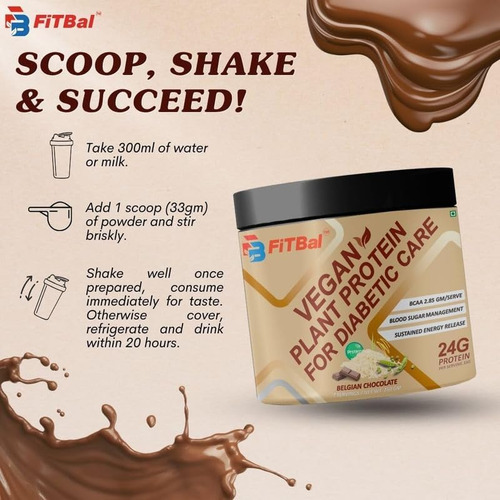 Fitbal Belgian Chocolate Vegan Plant Powder Para Cuidados Co - Imagem 4
