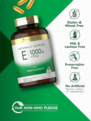 Carlyle Vitamina E Plus Tocoferóis Mistos 1000 Ui (671 Mg) - Imagem 5