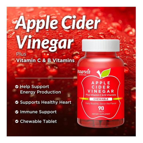 Vinagre De Cidra Innervisnutrição 90 Comprimidos Mastigáveis - Imagem 3
