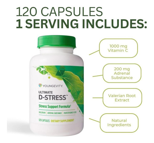Youngevity D-stress: Suplemento Antiestresse Natural Eficaz - Imagem 2
