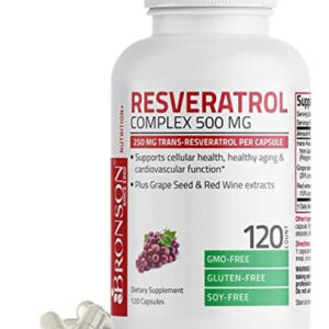 Bronson Resveratrol 500 Complexo Trans-resveratrol Padroniza