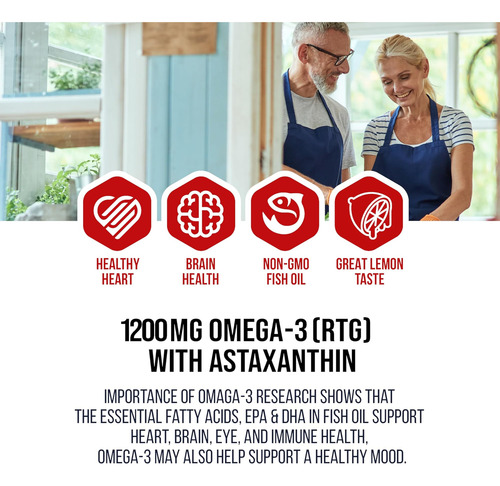 Óleo De Peixe Vermelho Omega-3 1714 Mg Suplemento Dietético - Imagem 4