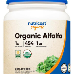 Pó De Alfafa Orgânica Nutricost 1lb - Certificado Pelo Usda