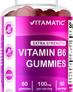 Vitamina B6 100 Mg Sabor De Frutas Vermelhas 60 Gominhas
