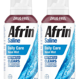 Afrin Saline Nasal Spray Twin Pack 100% Sem Drogas Solução
