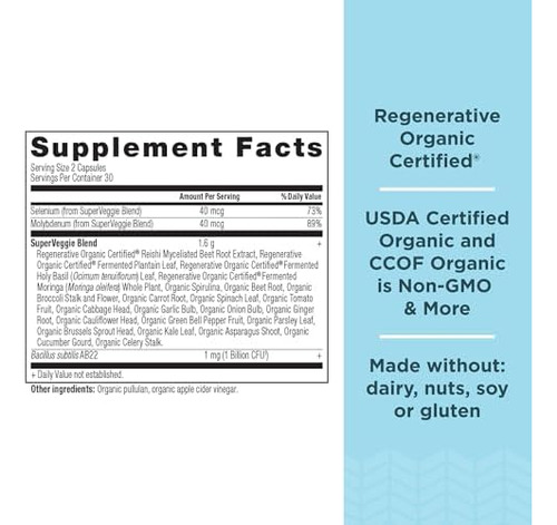 Cápsulas Superveggies Certificadas Orgânicas Regenerativas Y - Imagem 2