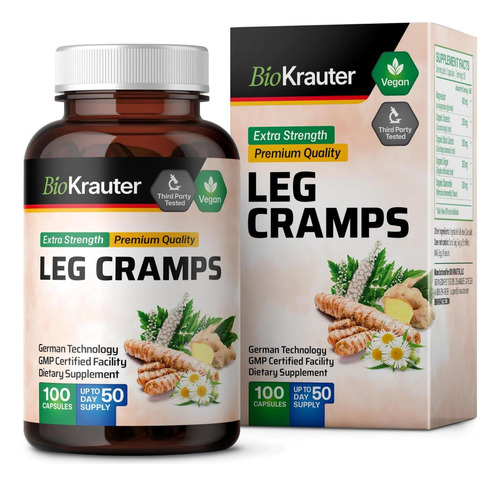 Bio Krauter Cápsulas Para Cãibras Nas Pernas Com Magnésio -