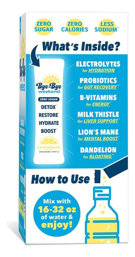 Bye-bye Weekend Recovery & Hydration Drink Mix - Eletrólitos - Imagem 7