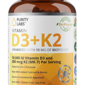 Purity Labs Vitamina D3 Kiu (250mcg) D3 + 200mcg K2 Mk7 - S