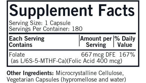 Kirkman - 5-mthf - 5-metiltetrahidrofolato - Folato Para Apo - Imagem 2