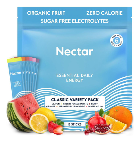 Nectar Energy Booster Cafeína Orgânica B12 E Eletrólitos