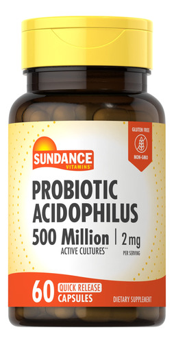 Suplemento Probiótico Sundance Acidphilus 2 Mg 60 Cápsulas