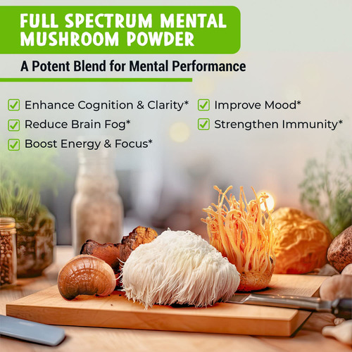 Suplemento Maju Superfoods Extrato De Cogumelo Mental Em Pó - Imagem 3