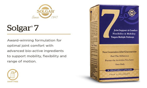 Suplemento Solgar No. 7 Joint Support 90 Cápsulas Vegetarian - Imagem 3