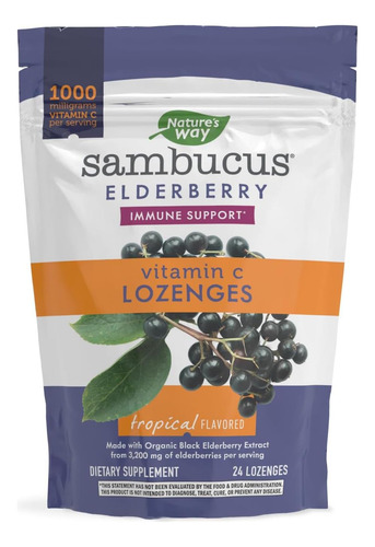 Pastilhas De Sabugueiro Sambucus Da Natures Way 1000 Mg D