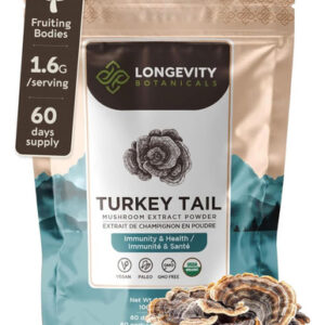 Longevity Botanicals Pó De Cogumelo De Cauda De Peru Orgânic