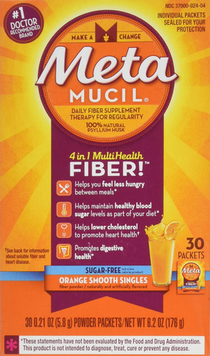 Metamucil - Multihealth Fiber Singles Orange Smooth Sugar-fr