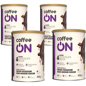4 Lata Coffee On Chocolate Belga 1200g Solúvel Super Intenso