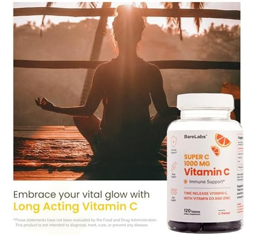 Barelabs Time Release Vitamina C 1000mg Com Vitamina Diu E Z - Imagem 3