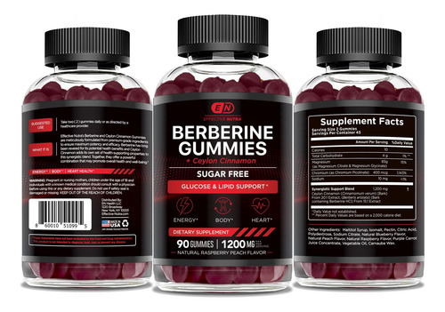 Eficaz Nutra Berberina Gomas Sem Açúcar 1200 Mg - Suplemento - Imagem 5