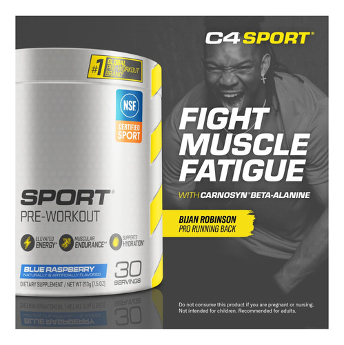 Pó De Pré-treino Cellucor C4 Sport Blue Raspberry Energía - Imagem 3