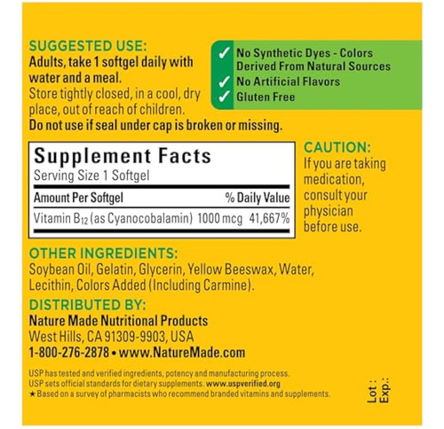 Vitamina B12 Produzida Na Natureza 1000 Mcg Dietética - Imagem 5