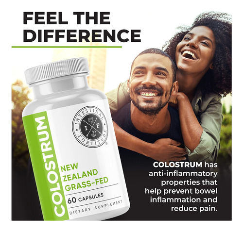 Fortitude Intestinal 100% Cápsulas De Colostro De Vacas Alim - Imagem 5