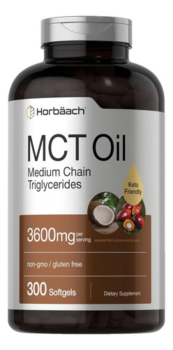 Comprimidos De Óleo Horbäach Keto Mct 3600mg 300 Cápsula