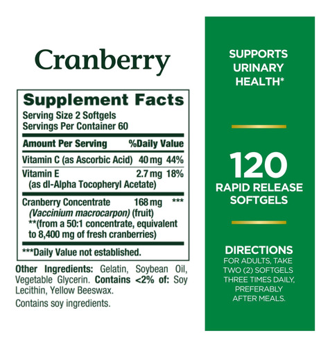Pílulas De Cranberry De Recompensas De Naturezas Para Saúde - Imagem 2