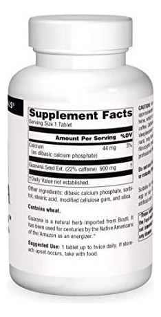 Source Naturals Guaraná Energizante 900 Mg Cafeína E Energia - Imagem 3