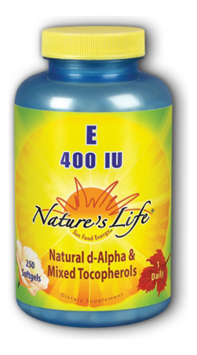 Vitamina E D-alfa E Tocoferóis Mistos 400 Ui 250 Cápsulas Ge