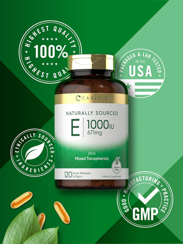 Carlyle Vitamina E Plus Tocoferóis Mistos 1000 Ui (671 Mg) - Imagem 6