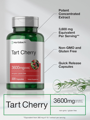 Cápsulas De Extrato De Cereja Azeda Horbäach 3600 Mg Porção - Imagem 4