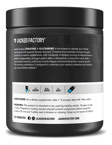 Suplemento Jacked Factory Creatine + Glutamina 30 Porções - Imagem 7