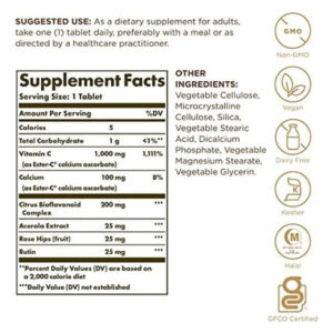 Solgar Ester-c Plus 1000 Mg De Vitamina C (complexo De Asco