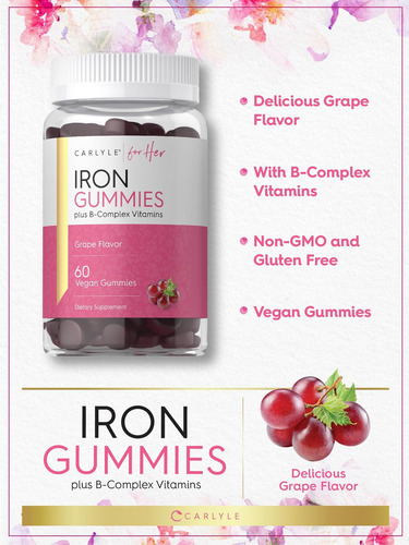 Gomas De Ferro Carlyle Mais Vitaminas Do Complexo B 60 G - Imagem 4