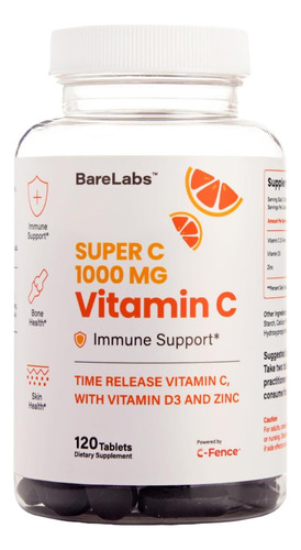 Barelabs Time Release Vitamina C 1000mg Com Vitamina Diu E Z