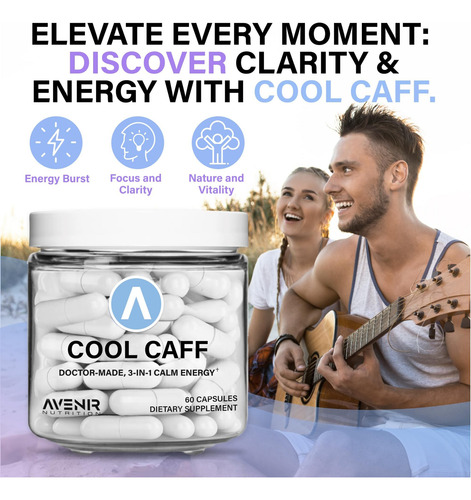 Avenir Nutrition Cool Caff Energy Supplements L Teanina E C - Imagem 3