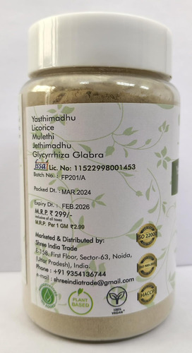 Ayurvedashree Yashtimadhu Pó 100 Gm Natural Mulethi Em Pó - Imagem 5